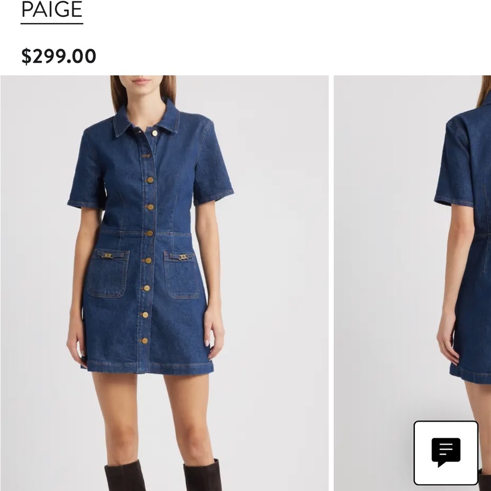 PAIGE Dark Blue Mini Denim Dress